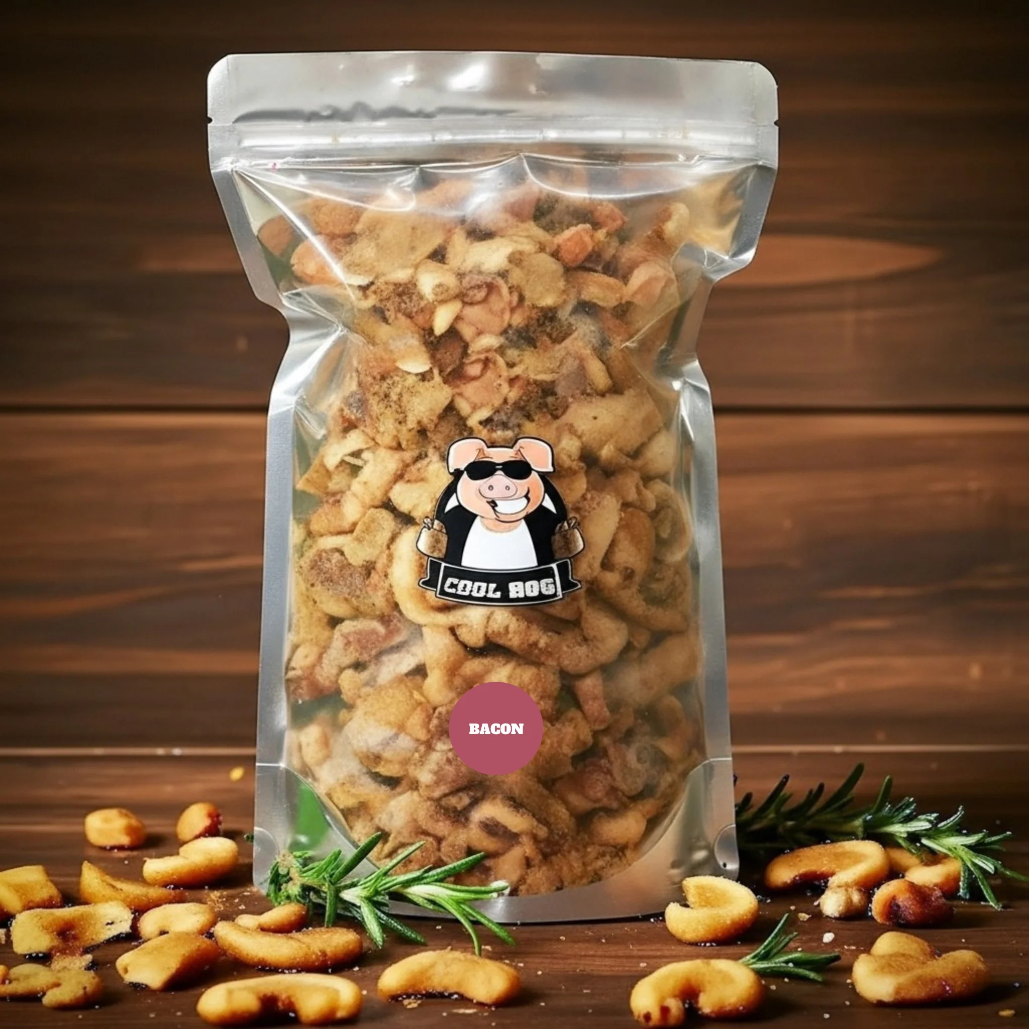 Bacon Flavour Traditional Pork Scratching 500g Resealable Bag