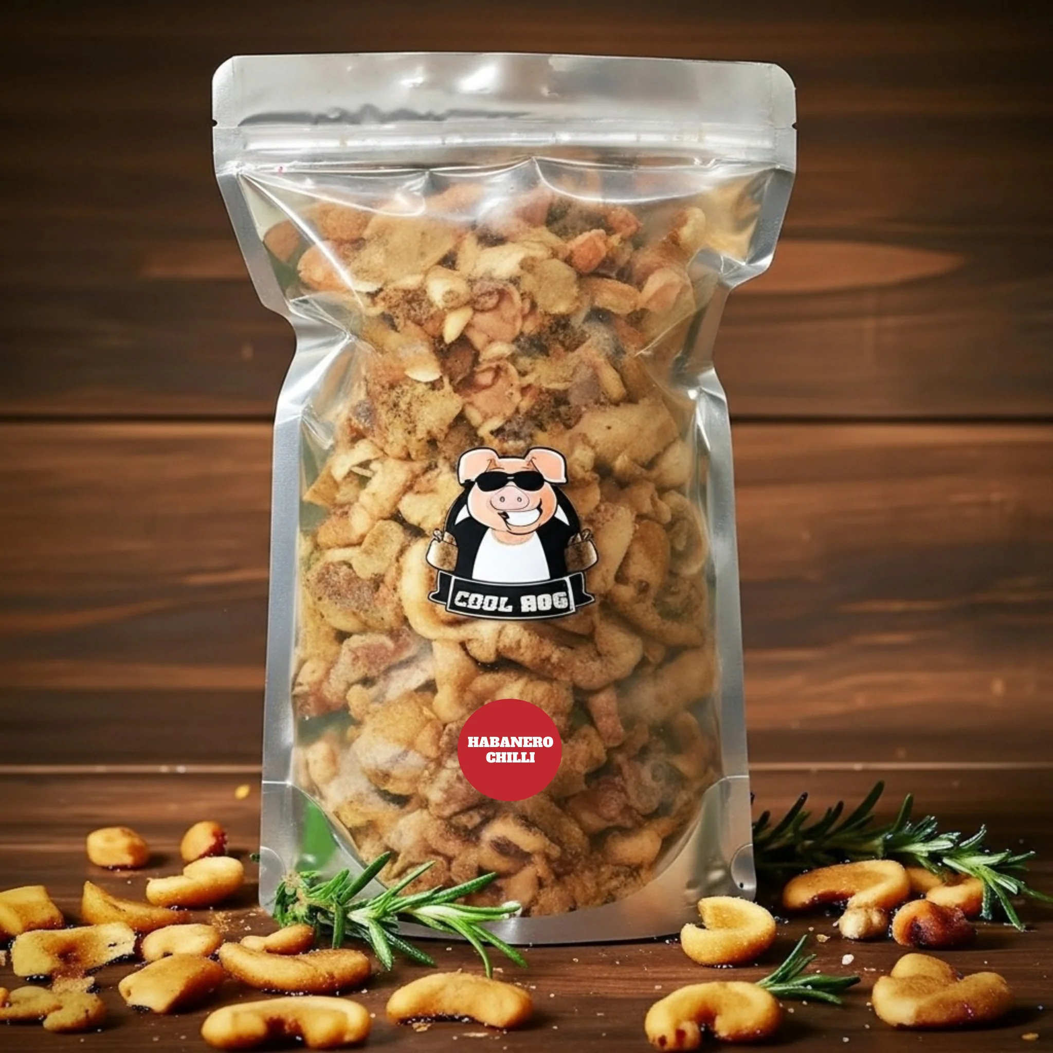 Habanero Chilli Flavour Traditional Pork Scratching 500g Resealable Bag